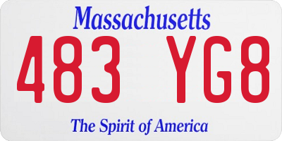 MA license plate 483YG8