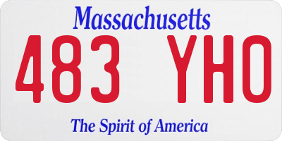 MA license plate 483YH0