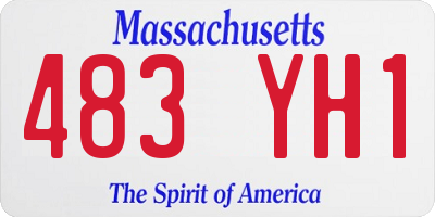 MA license plate 483YH1