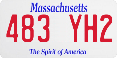 MA license plate 483YH2