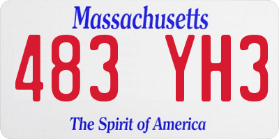 MA license plate 483YH3