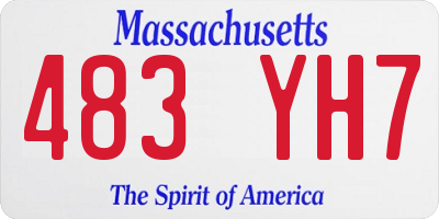 MA license plate 483YH7