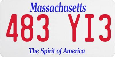 MA license plate 483YI3
