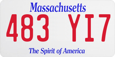 MA license plate 483YI7