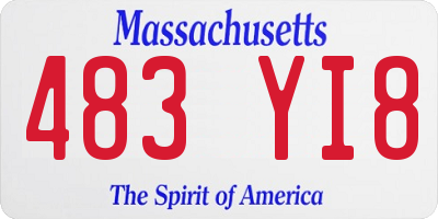 MA license plate 483YI8