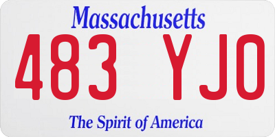 MA license plate 483YJ0
