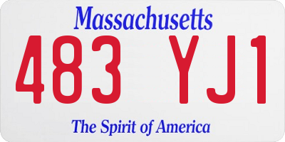 MA license plate 483YJ1