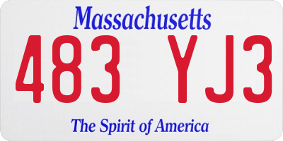 MA license plate 483YJ3