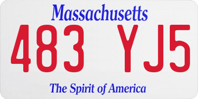 MA license plate 483YJ5