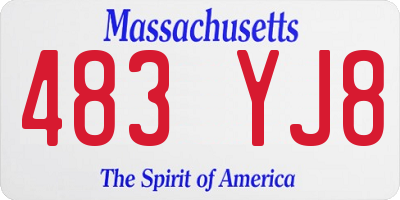 MA license plate 483YJ8