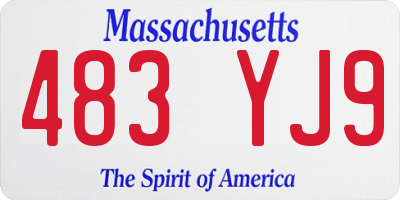MA license plate 483YJ9