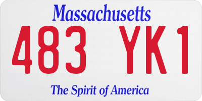 MA license plate 483YK1