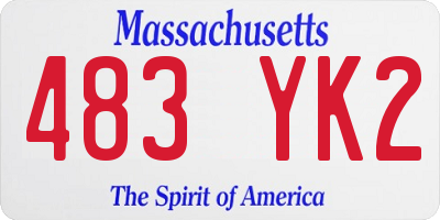 MA license plate 483YK2