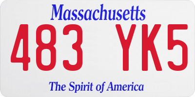MA license plate 483YK5