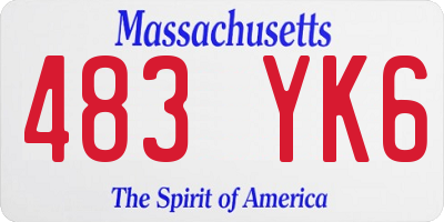 MA license plate 483YK6