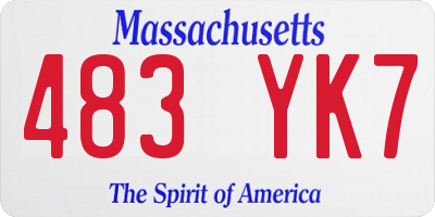 MA license plate 483YK7