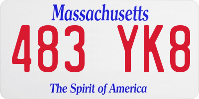 MA license plate 483YK8