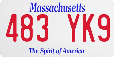 MA license plate 483YK9