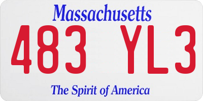 MA license plate 483YL3