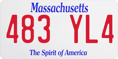 MA license plate 483YL4