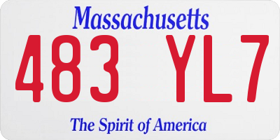 MA license plate 483YL7