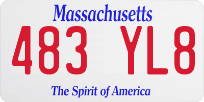 MA license plate 483YL8