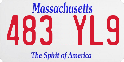 MA license plate 483YL9