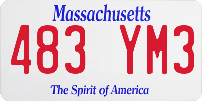 MA license plate 483YM3