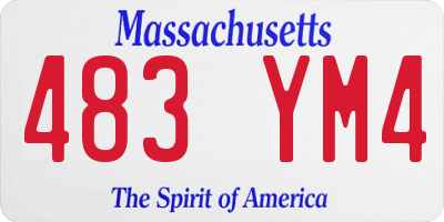 MA license plate 483YM4