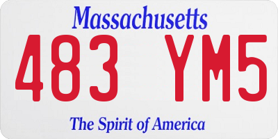 MA license plate 483YM5