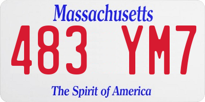 MA license plate 483YM7