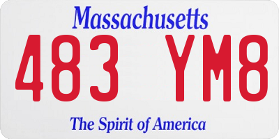 MA license plate 483YM8