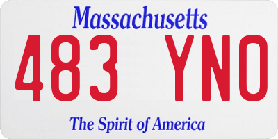MA license plate 483YN0