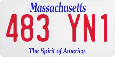 MA license plate 483YN1
