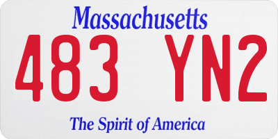 MA license plate 483YN2