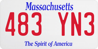 MA license plate 483YN3