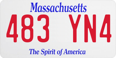 MA license plate 483YN4