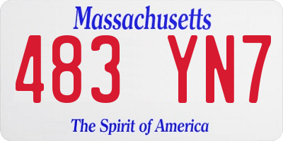 MA license plate 483YN7