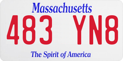MA license plate 483YN8
