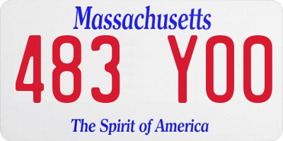 MA license plate 483YO0