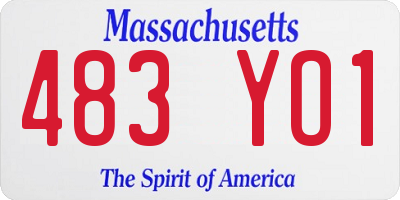 MA license plate 483YO1
