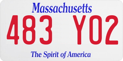 MA license plate 483YO2