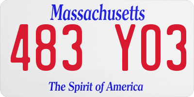 MA license plate 483YO3
