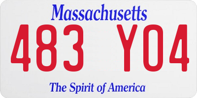 MA license plate 483YO4