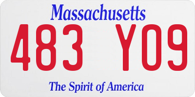 MA license plate 483YO9