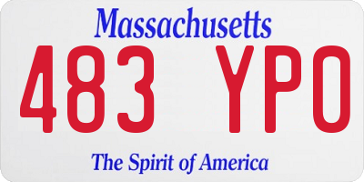 MA license plate 483YP0
