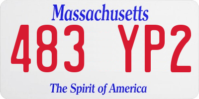 MA license plate 483YP2