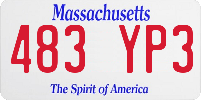 MA license plate 483YP3