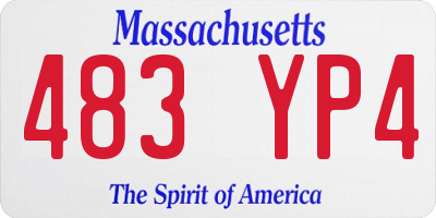 MA license plate 483YP4