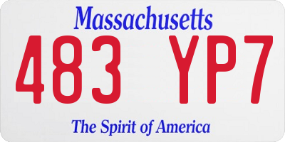 MA license plate 483YP7